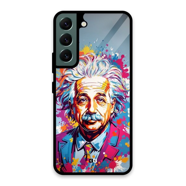 Einstein illustration Glass Back Case for Galaxy S22 5G