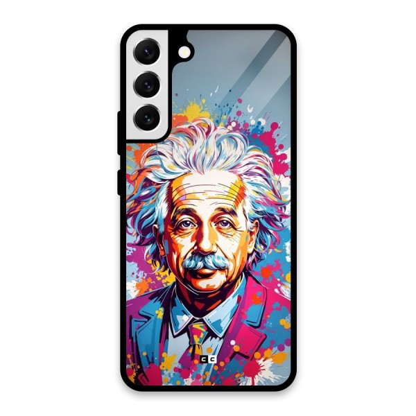 Einstein illustration Glass Back Case for Galaxy S22 Plus 5G