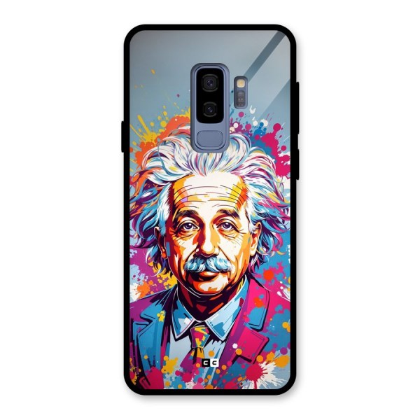 Einstein illustration Glass Back Case for Galaxy S9 Plus