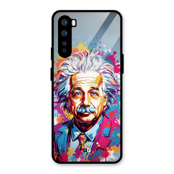 Einstein illustration Glass Back Case for OnePlus Nord