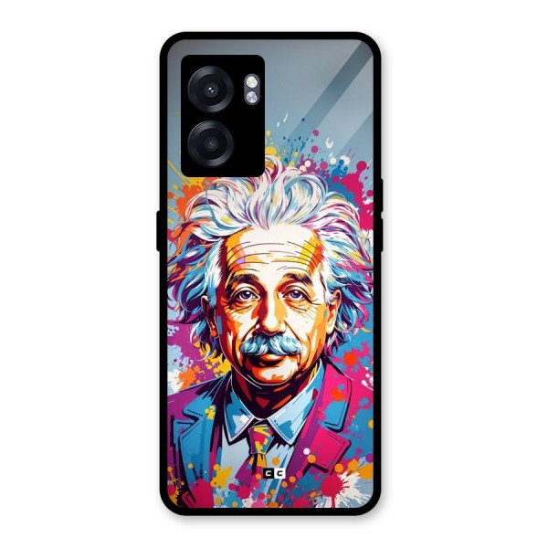 Einstein illustration Glass Back Case for Oppo K10 (5G)