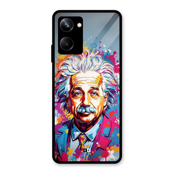 Einstein illustration Glass Back Case for Realme 10 Pro