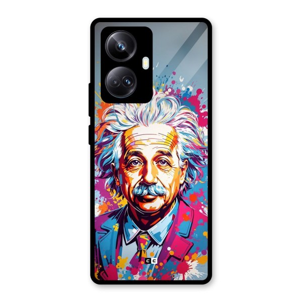 Einstein illustration Glass Back Case for Realme 10 Pro Plus