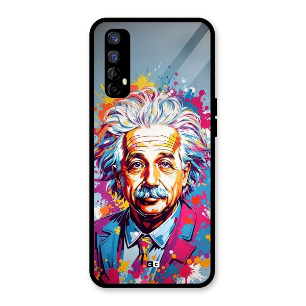 Einstein illustration Glass Back Case for Realme 7