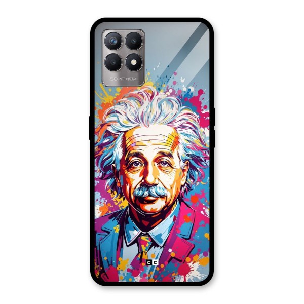 Einstein illustration Glass Back Case for Realme 8i