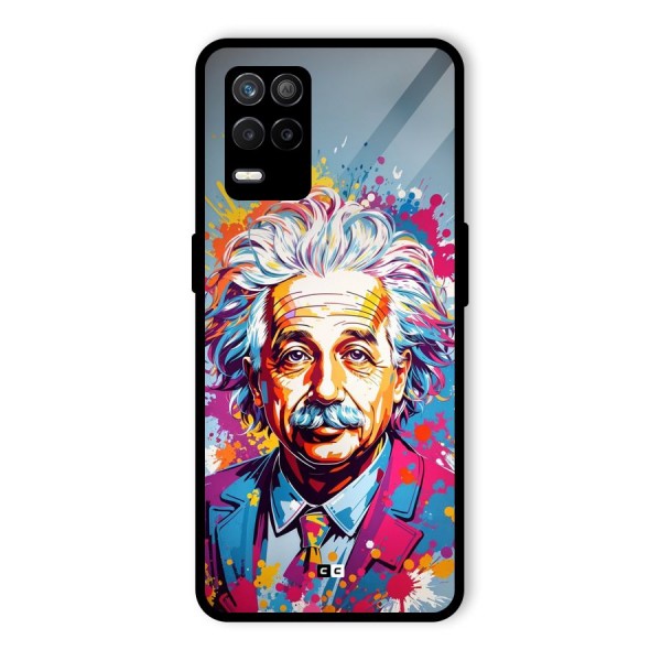 Einstein illustration Glass Back Case for Realme 8s 5G
