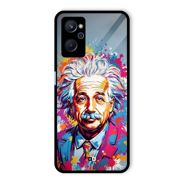 Einstein illustration Glass Back Case for Realme 9i