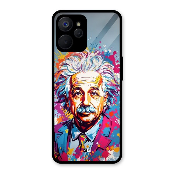 Einstein illustration Glass Back Case for Realme 9i 5G