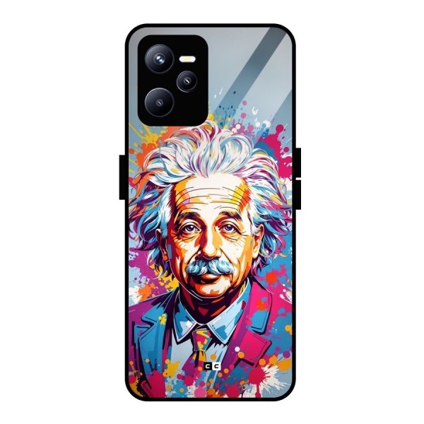 Einstein illustration Glass Back Case for Realme C35