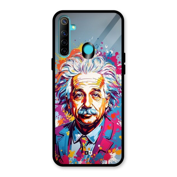 Einstein illustration Glass Back Case for Realme Narzo 10