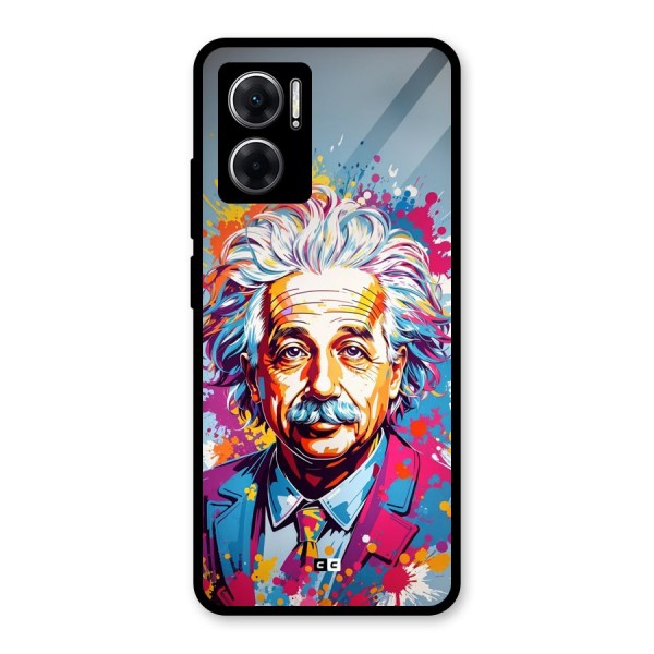 Einstein illustration Glass Back Case for Redmi 11 Prime 5G