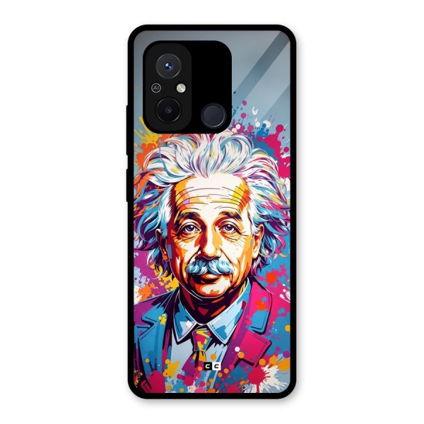 Einstein illustration Glass Back Case for Redmi 12C