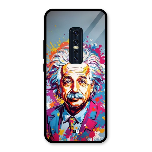 Einstein illustration Glass Back Case for Vivo V17 Pro