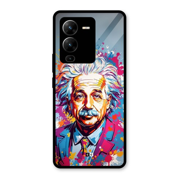 Einstein illustration Glass Back Case for Vivo V25 Pro