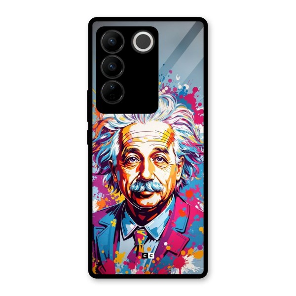 Einstein illustration Glass Back Case for Vivo V27 Pro