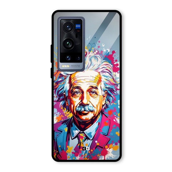 Einstein illustration Glass Back Case for Vivo X60 Pro Plus