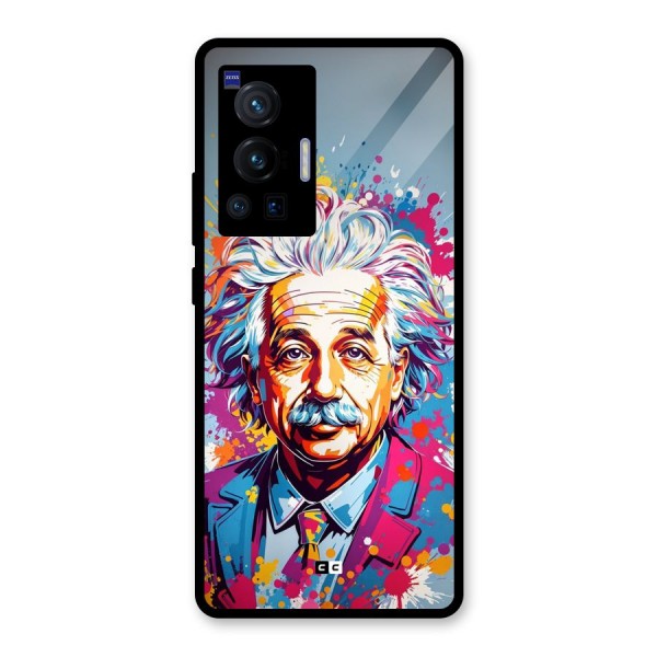 Einstein illustration Glass Back Case for Vivo X70 Pro