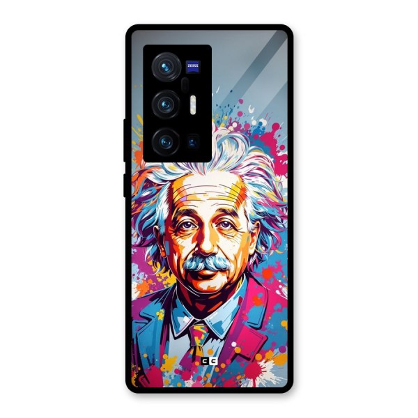 Einstein illustration Glass Back Case for Vivo X70 Pro Plus