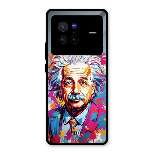 Einstein illustration Glass Back Case for Vivo X80