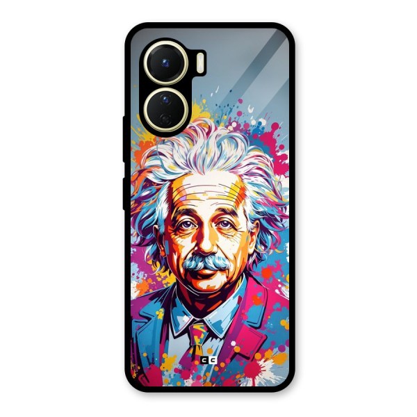 Einstein illustration Glass Back Case for Vivo Y16