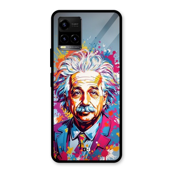 Einstein illustration Glass Back Case for Vivo Y21T