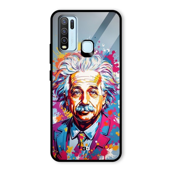 Einstein illustration Glass Back Case for Vivo Y50