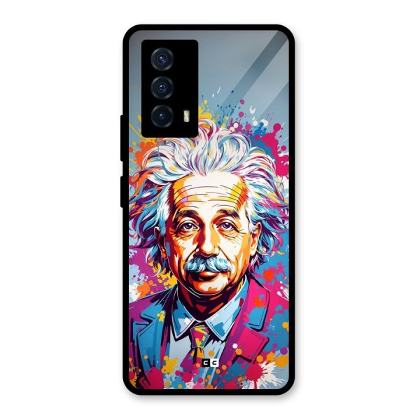 Einstein illustration Glass Back Case for Vivo iQOO Z5