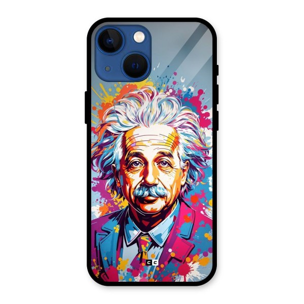 Einstein illustration Glass Back Case for iPhone 13 Mini