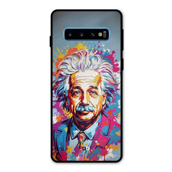 Einstein illustration Metal Back Case for Galaxy S10