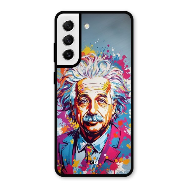 Einstein illustration Metal Back Case for Galaxy S21 FE 5G