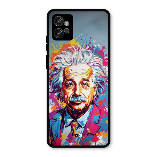 Einstein illustration Metal Back Case for Moto G32