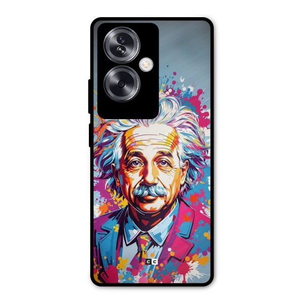 Einstein illustration Metal Back Case for Oppo A79 5G