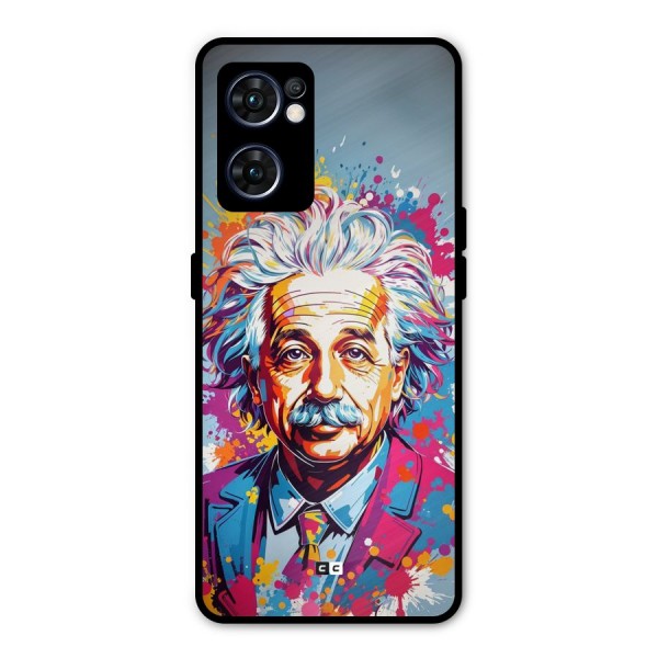 Einstein illustration Metal Back Case for Oppo Reno7 5G