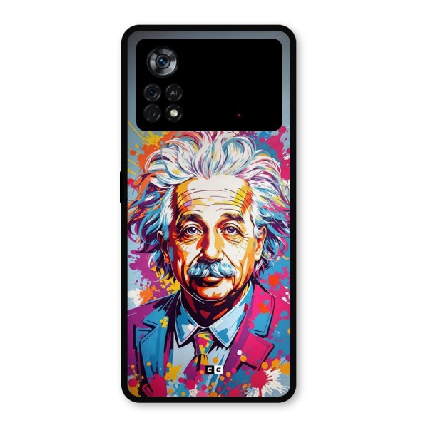 Einstein illustration Metal Back Case for Poco X4 Pro 5G