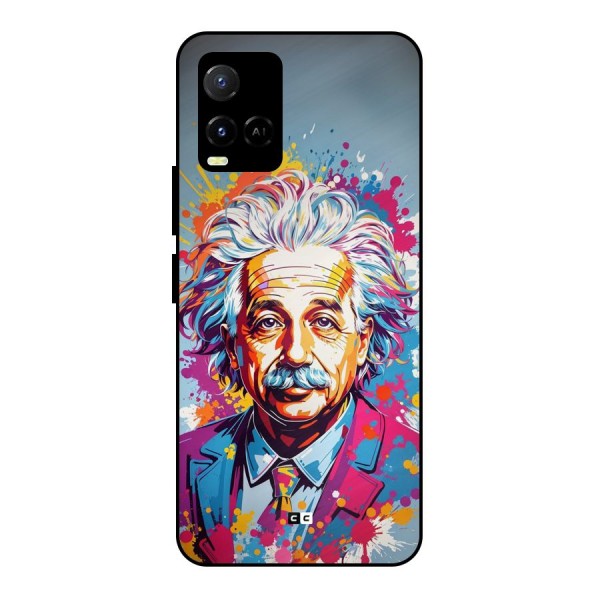 Einstein illustration Metal Back Case for Vivo Y21G