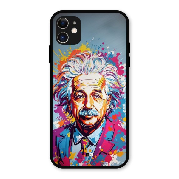 Einstein illustration Metal Back Case for iPhone 11