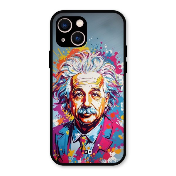 Einstein illustration Metal Back Case for iPhone 13