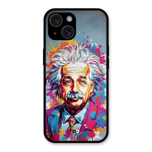 Einstein illustration Metal Back Case for iPhone 15