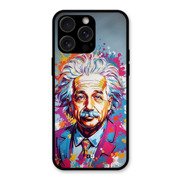 Einstein illustration Metal Back Case for iPhone 15 Pro Max