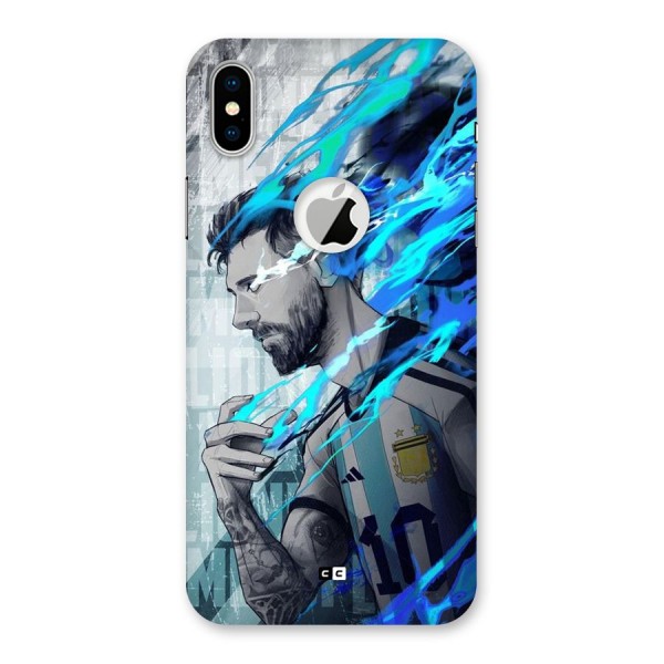 Electrifying Soccer Star Back Case for iPhone XS Logo Cut