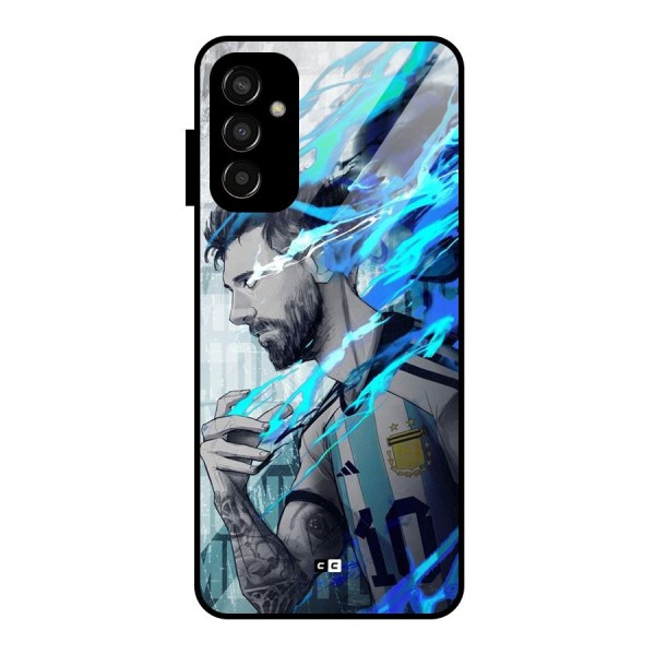 Electrifying Soccer Star Glass Back Case for Galaxy F13