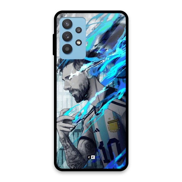 Electrifying Soccer Star Glass Back Case for Galaxy M32 5G