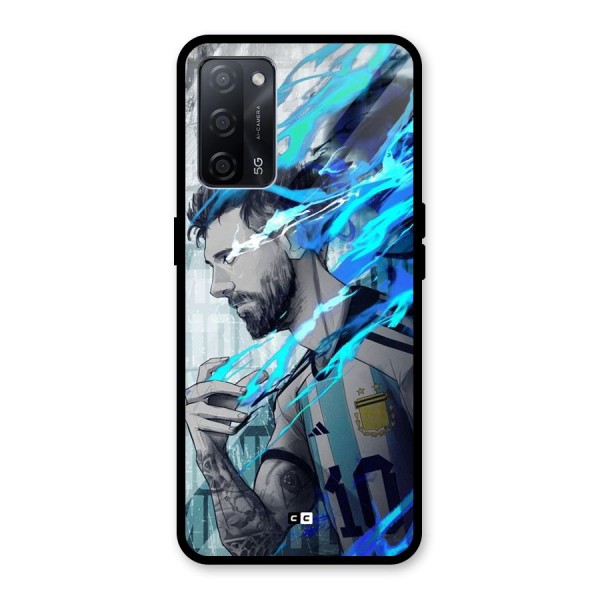 Electrifying Soccer Star Glass Back Case for Oppo A53s 5G