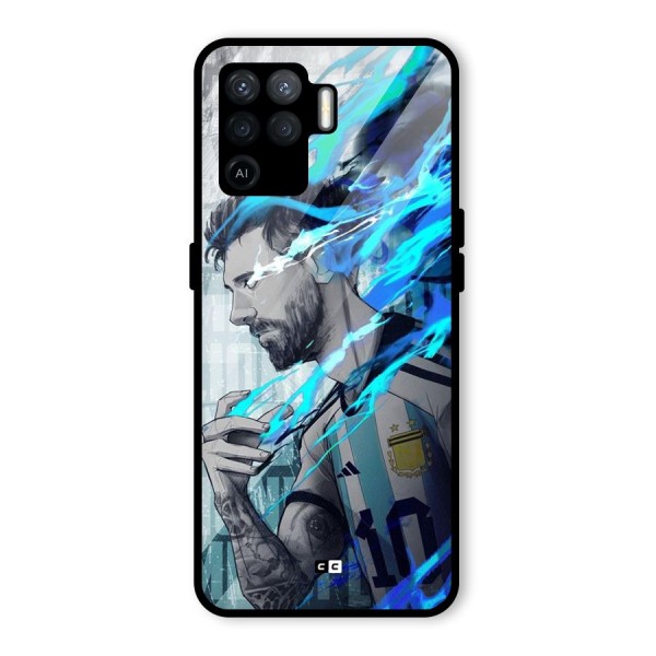 Electrifying Soccer Star Glass Back Case for Oppo F19 Pro