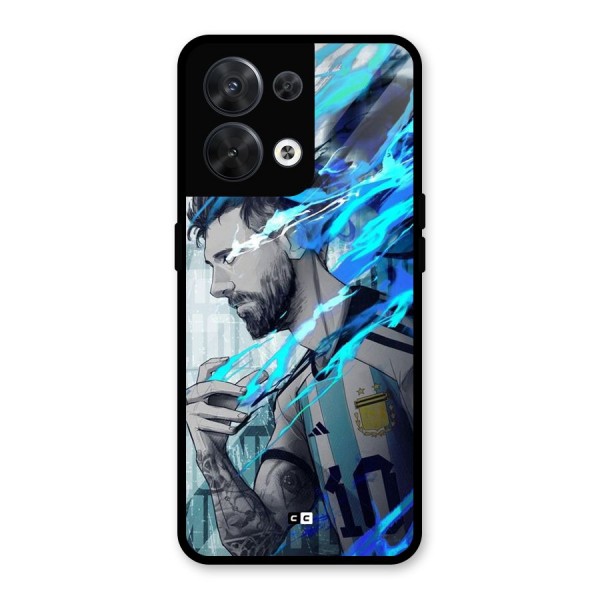 Electrifying Soccer Star Glass Back Case for Oppo Reno8 5G