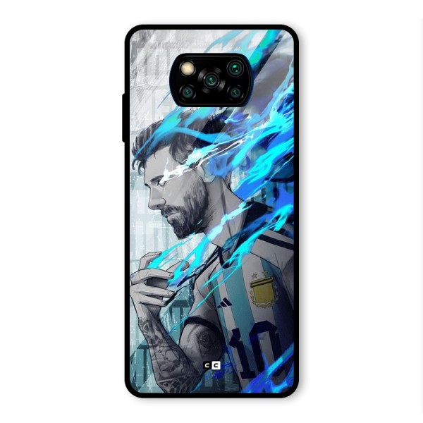 Electrifying Soccer Star Glass Back Case for Poco X3 Pro