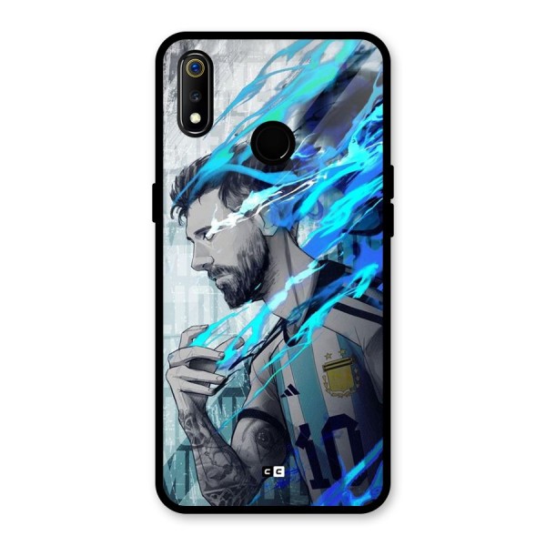 Electrifying Soccer Star Glass Back Case for Realme 3