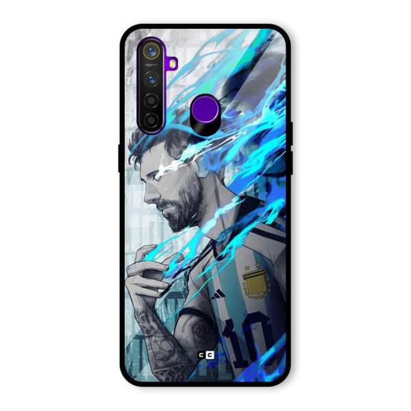 Electrifying Soccer Star Glass Back Case for Realme 5 Pro