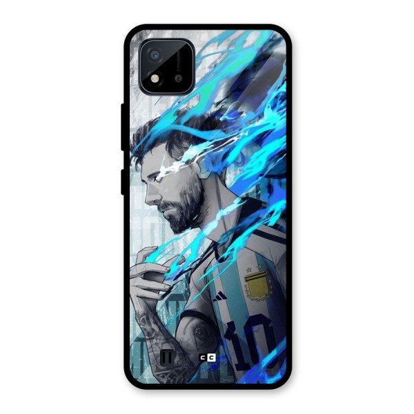 Electrifying Soccer Star Glass Back Case for Realme C11 2021