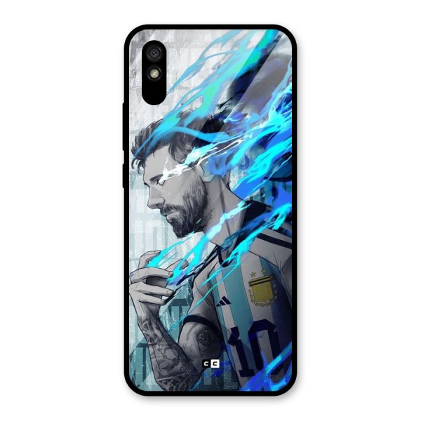 Electrifying Soccer Star Glass Back Case for Redmi 9i